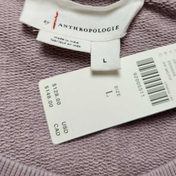 Brand New By Anthropologie Short-Sleeve Appliqué Sweatshirt - Picture 9 of 9